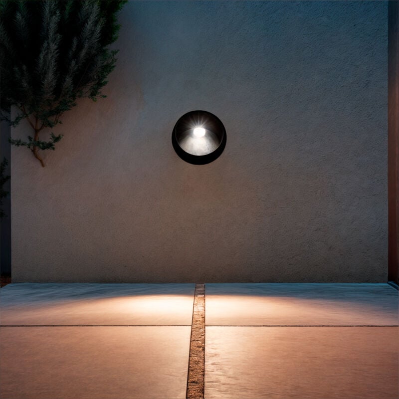 foto del prodotto segnapasso esterni led 3w incasso parete circolare grigio coney 4000k bianco naturale