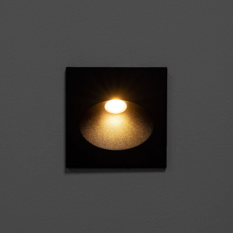 foto del prodotto segnapasso esterni led 3w incasso parete quadrato grigio coney bianco caldo 2700k