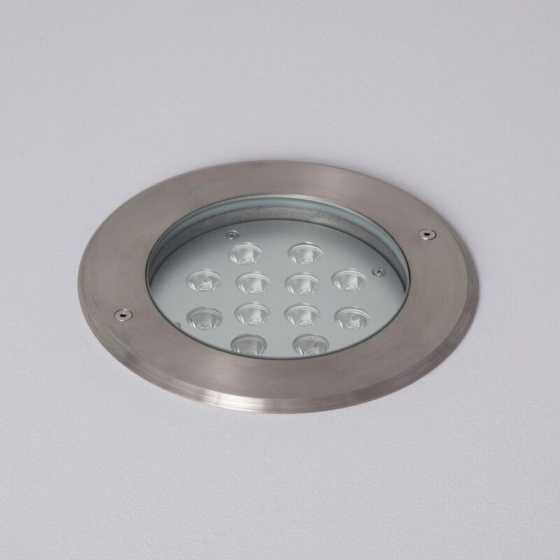 foto del prodotto segnapasso incasso a terra led per esterni 12w inox 3000k bianco caldo