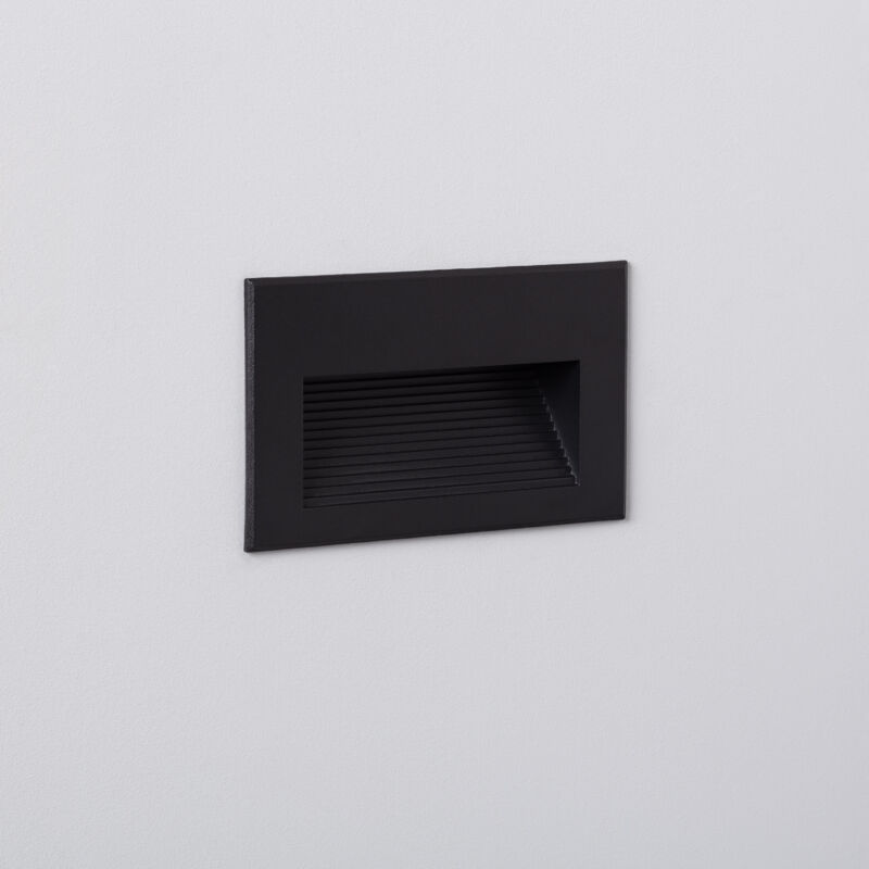 foto del prodotto segnapasso led 5w da incasso a parete nero goethe horizon bianco caldo 2700k