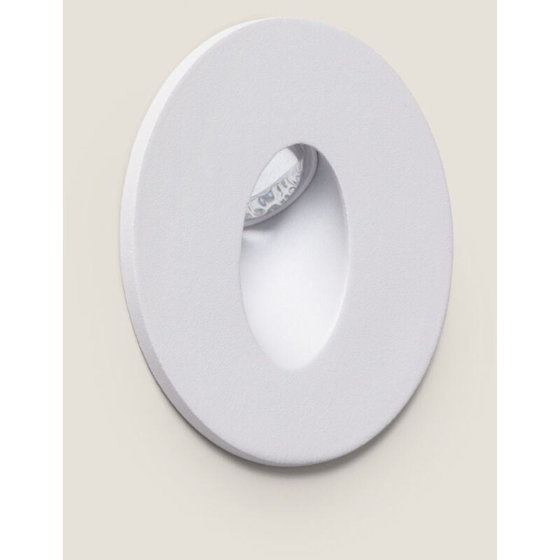 foto del prodotto segnapasso led da incasso a parete circolare bianco adam 3000k bianco caldo