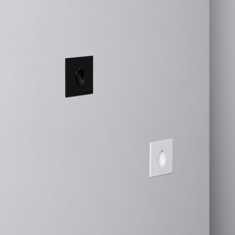 foto del prodotto segnapasso led da incasso a parete quadrato bianco adam 3000k bianco caldo