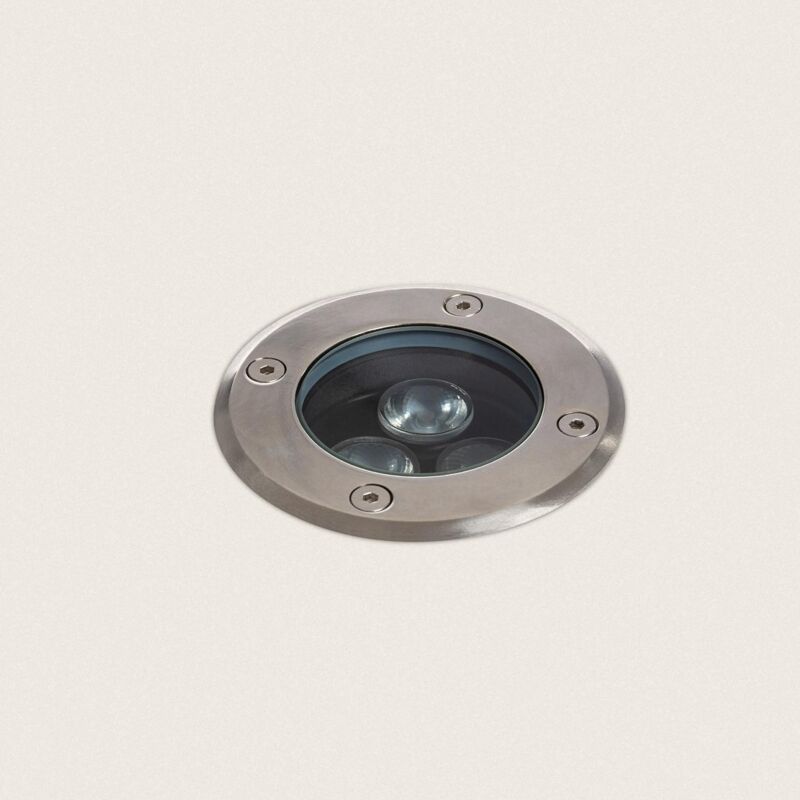 foto del prodotto segnapasso led incasso a terra per esterno 3w solid inox 3000k bianco caldo