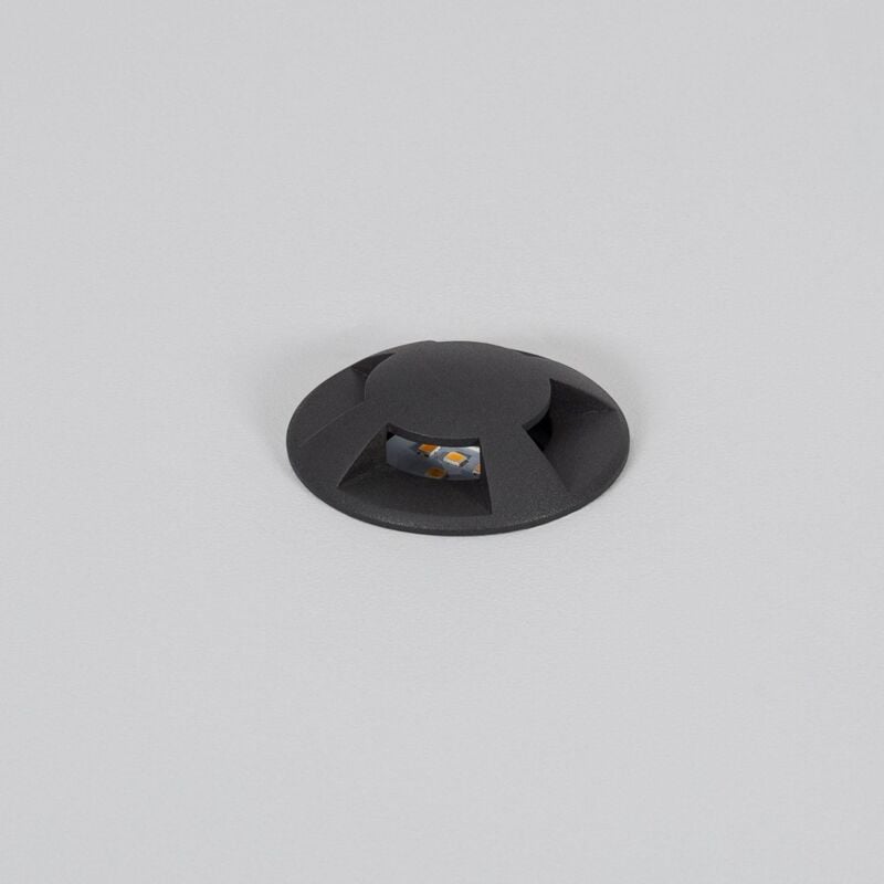 foto del prodotto segnapasso led incasso a terra per esterno 4l 24v dc loto nero bianco caldo 2700k