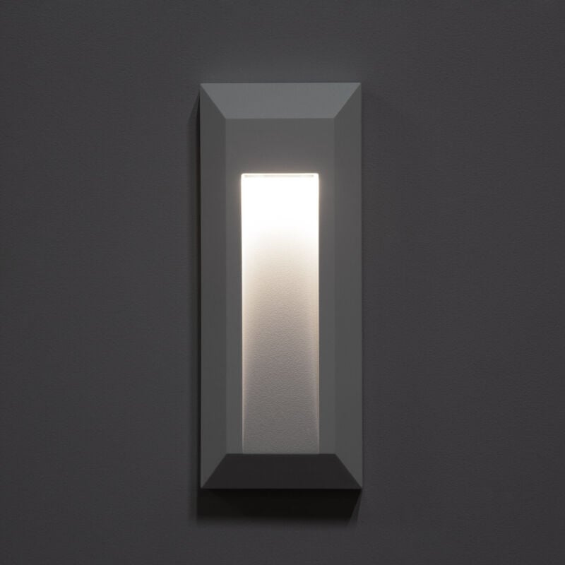 foto del prodotto segnapasso led per esterno 1w da superficie parete rettangolare bianco gisli bianco naturale 4000k