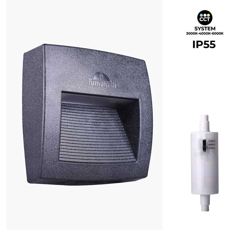 foto del prodotto segnapasso led r7s cct 3.5w ip55 lorenza 150 fumagalli nero