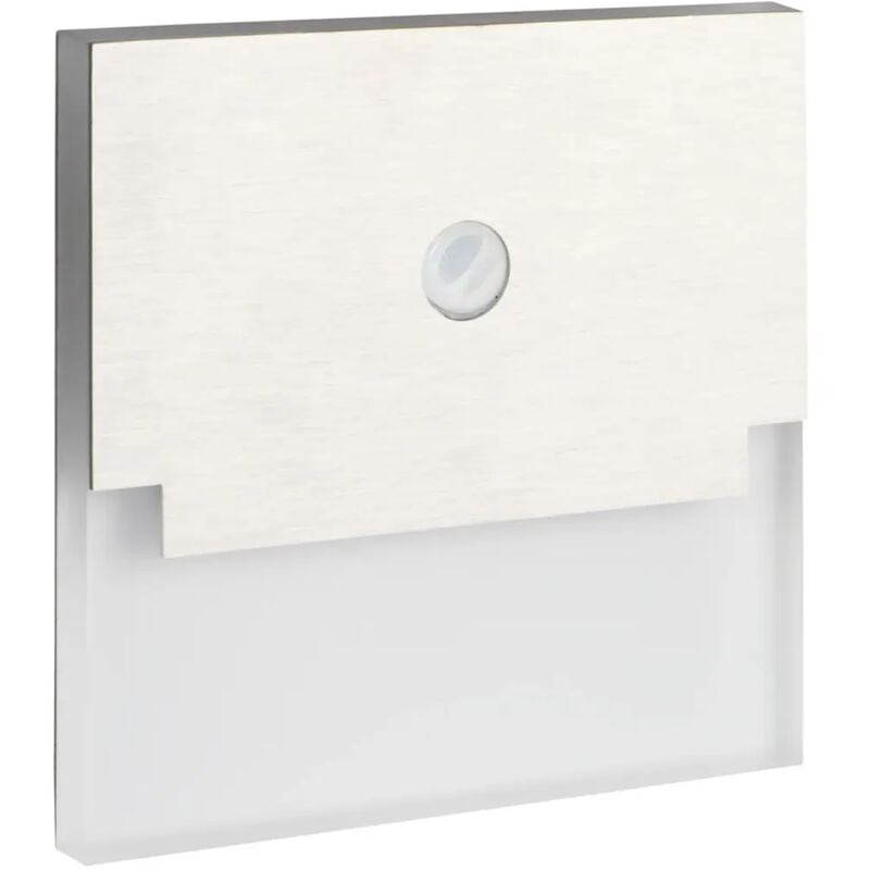foto del prodotto segnapasso led sabik scala quadrato alluminio 12 volt 0,80 watt bianco caldo sensore di movimento