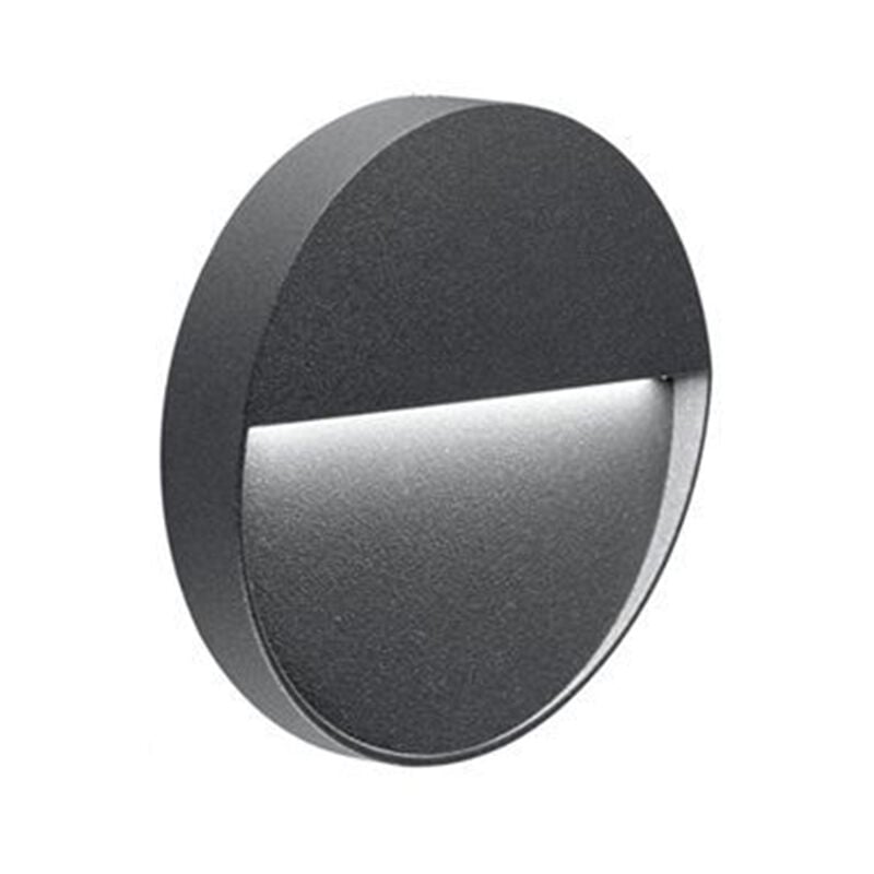 immagine 0 del prodotto segnapasso moderno geo round alluminio grafite 3w led 3000k