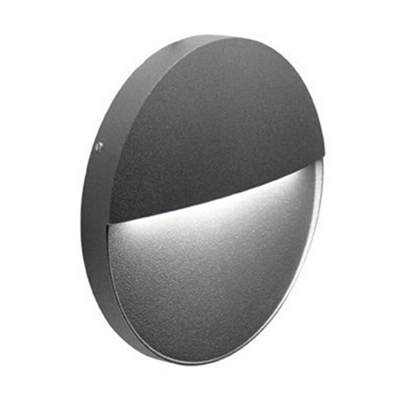 foto del prodotto segnapasso moderno geo round alluminio grafite 6w led 3000k