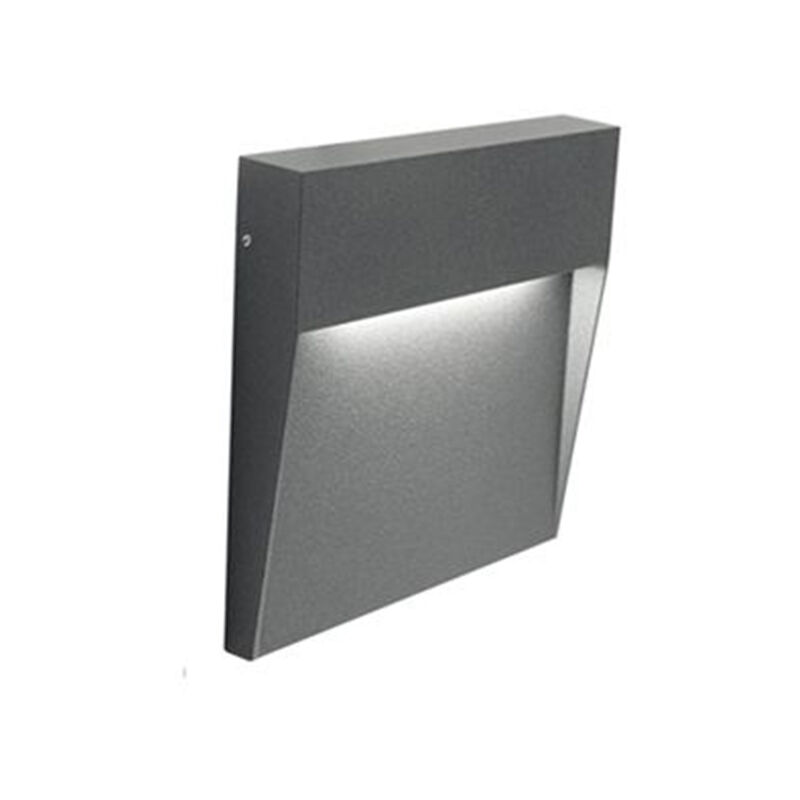 foto del prodotto segnapasso moderno geo square alluminio grafite 3w led 3000k