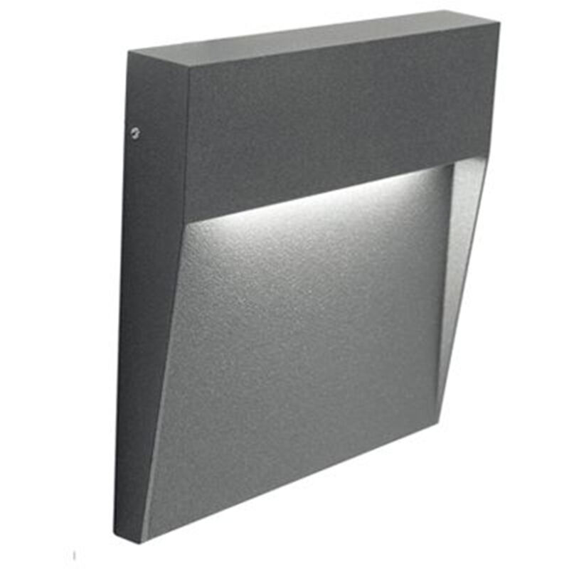 foto del prodotto segnapasso moderno geo square alluminio grafite 6w led 3000k