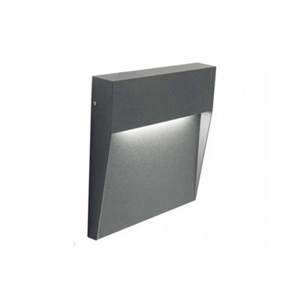 foto del prodotto segnapasso moderno geo square alluminio grafite 6w led 4000k