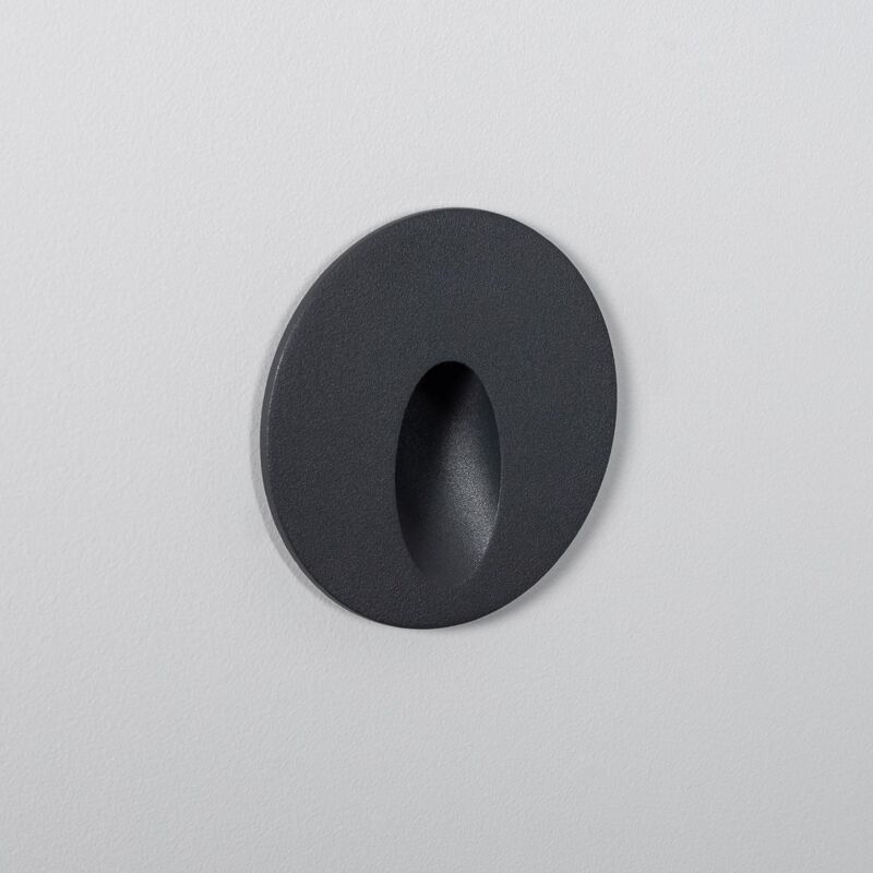 foto del prodotto segnapasso per esterni led 3w da incasso a parete circolare grigio boiler bianco caldo 2700k