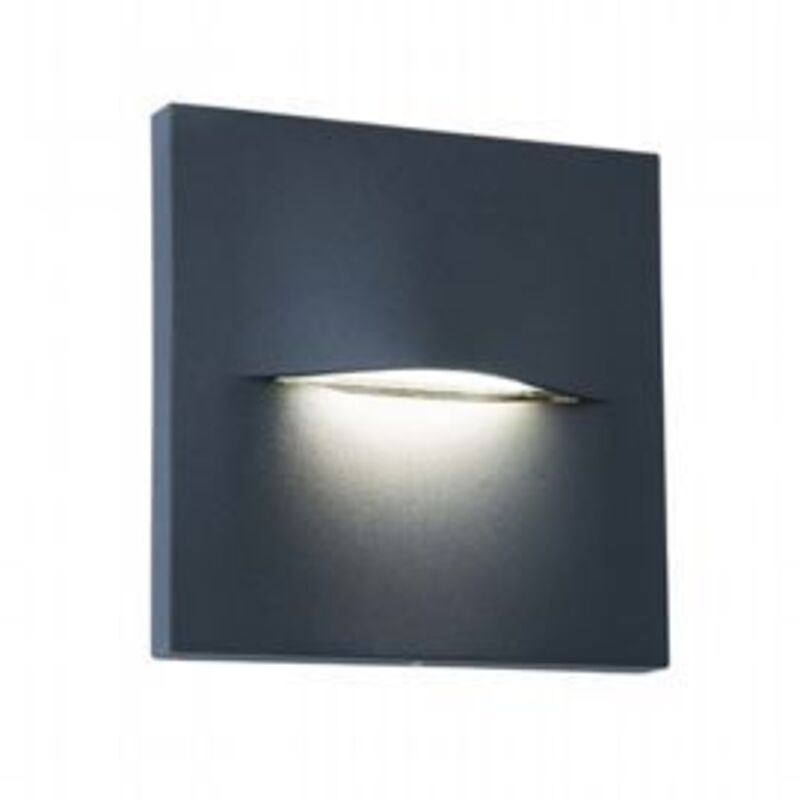 foto del prodotto segnapasso quadrato moderno open alluminio grafite 3w led 3000k