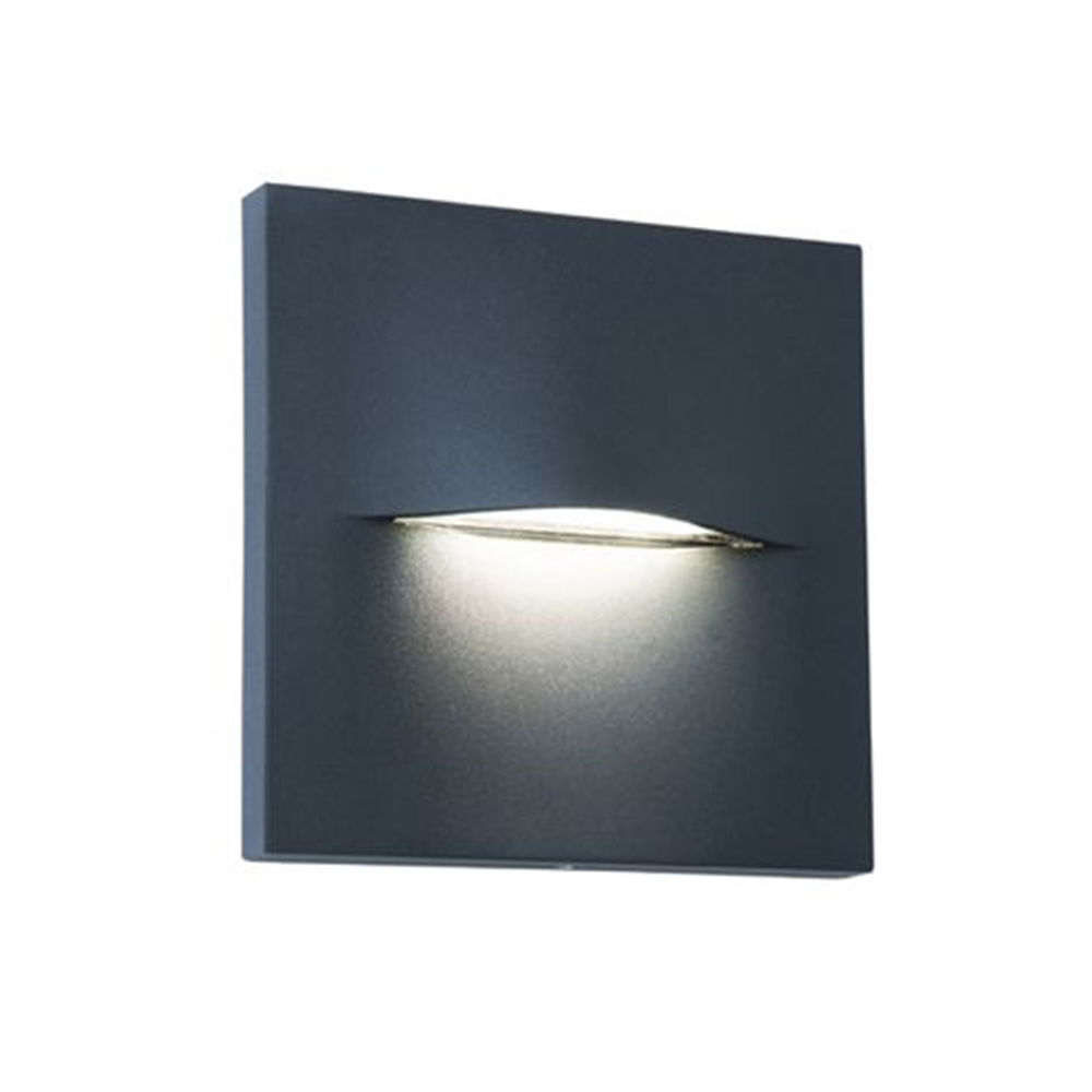 immagine 0 del prodotto segnapasso quadrato moderno open alluminio grafite 3w led 4000k