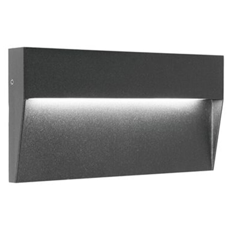 foto del prodotto segnapasso rettangolare moderno geo alluminio grafite 6w led 3000k