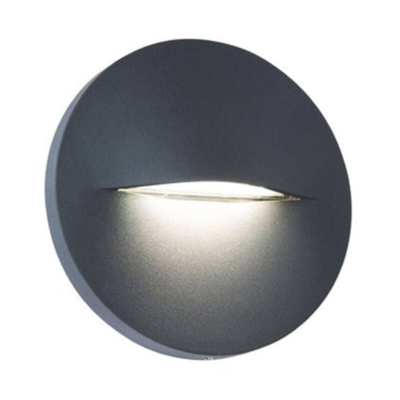 foto del prodotto segnapasso tondo moderno open alluminio grafite 3w led 4000k