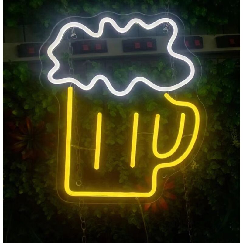 foto del prodotto segno a led della birra per decorazione di pareti alimentate da usb, girule neon 5v jandei