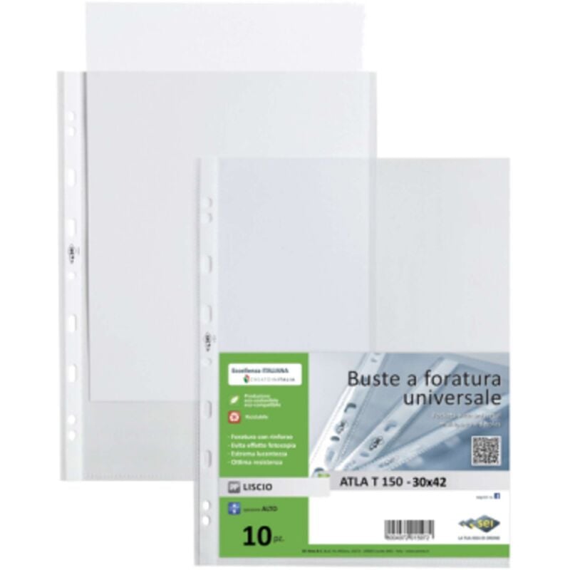 foto del prodotto sei rota cf.10 buste forate 30x42 lisce alto spes. apertura a libro x1
