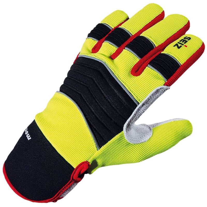 foto del prodotto seiz mechanic, 800185, guanti universali per soccorritori d emergenza, giallo nero rosso grigio, 9, gelb schwarz rot grau, 1 paio