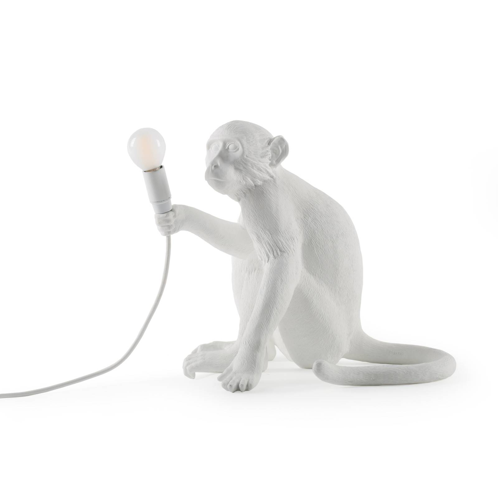 foto del prodotto seletti lampada led da tavolo monkey lamp, bianco, seduta