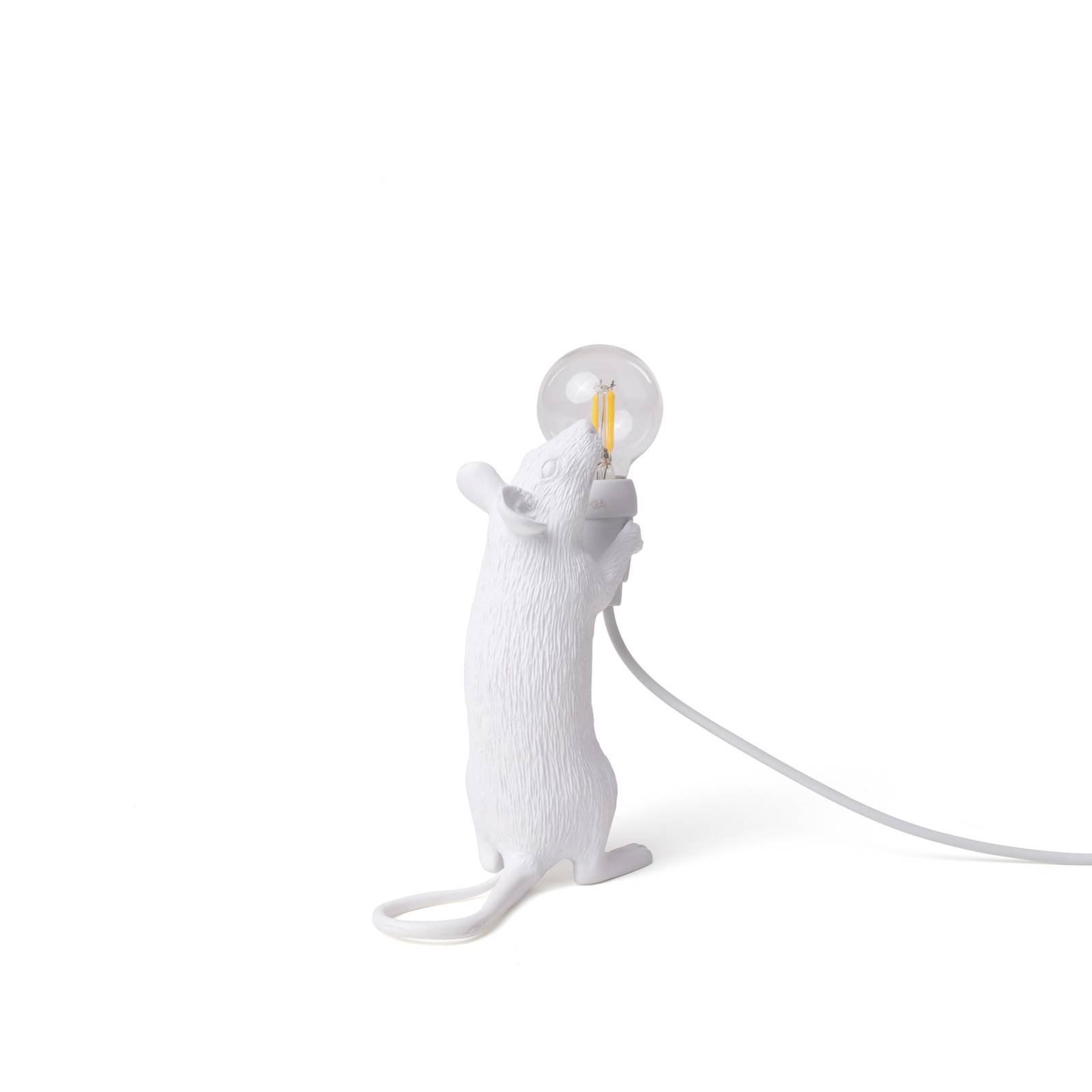 foto del prodotto seletti mouse lamp lampadina led lampada decorativa usb verticale bianco