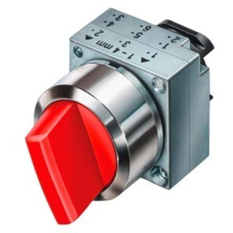 foto del prodotto selettore metallo 3pos perm rosso siemens cod. 3sb35002da21 