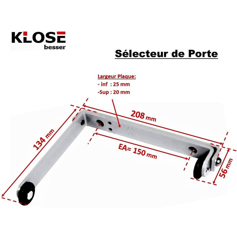 foto del prodotto selettore porta klose besser acier nero, bianco, grigio, nichel satinato, a scelta nickel satin