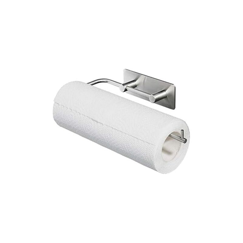 foto del prodotto self adhesive paper towel holder kitchen roll holder wall mounted paper roll holder, no drilling, stainless steel