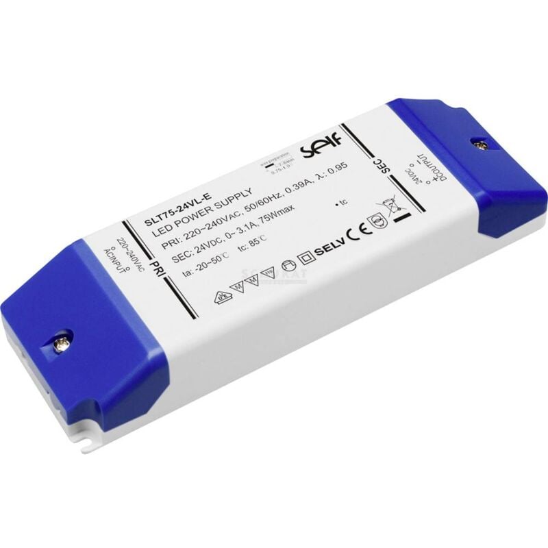 foto del prodotto self electronics sld120 24vl e driver per led tensione costante 120 w 5 a 24 v dc dimmerabile, protezione sovraccarico,