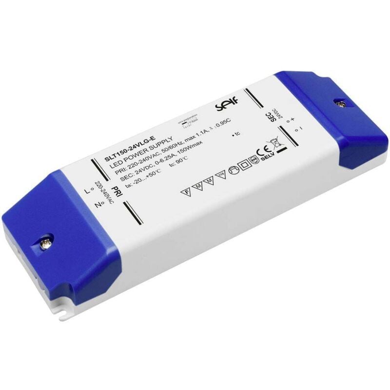 foto del prodotto self electronics slt150 24vlg e driver per led tensione costante 150 w 6.25 a 24 v dc montaggio su superfici infiammabi