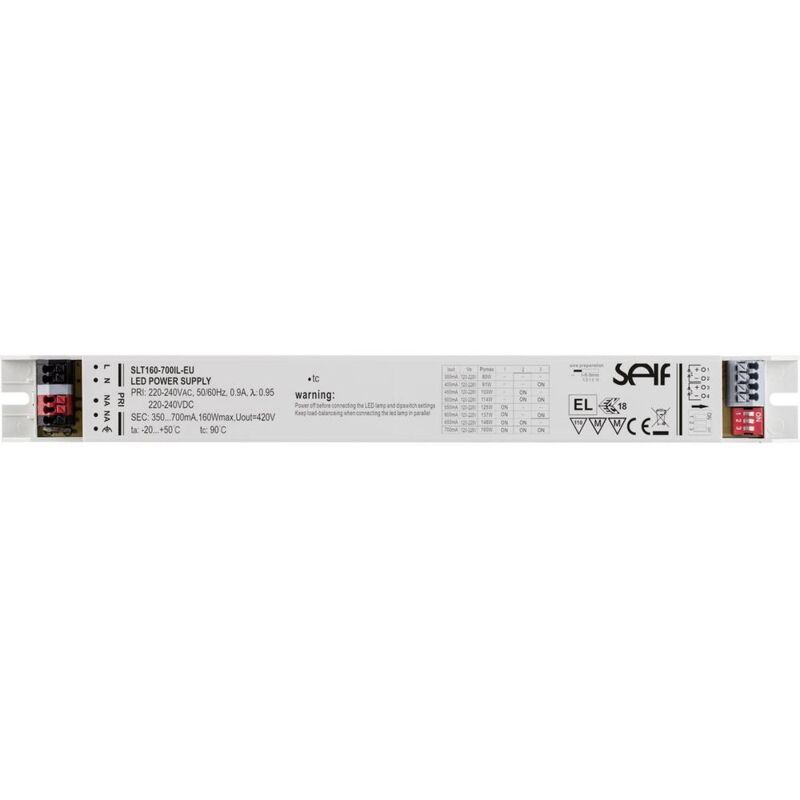 foto del prodotto self electronics slt160 700il eu driver per led corrente costante 160 w 350 700 ma 120 228 v dc montaggio su superf
