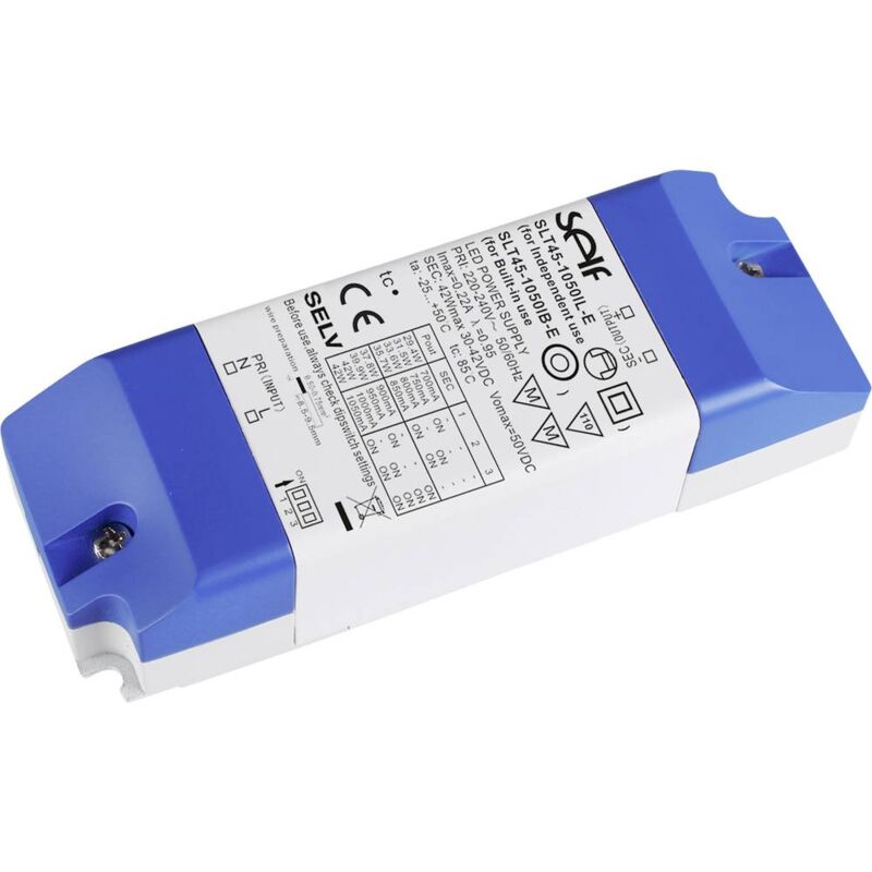 foto del prodotto self electronics slt45 1050il e driver per led corrente costante 42 w 700 1050 ma 30.0 42.0 v dc adatto per mobili,