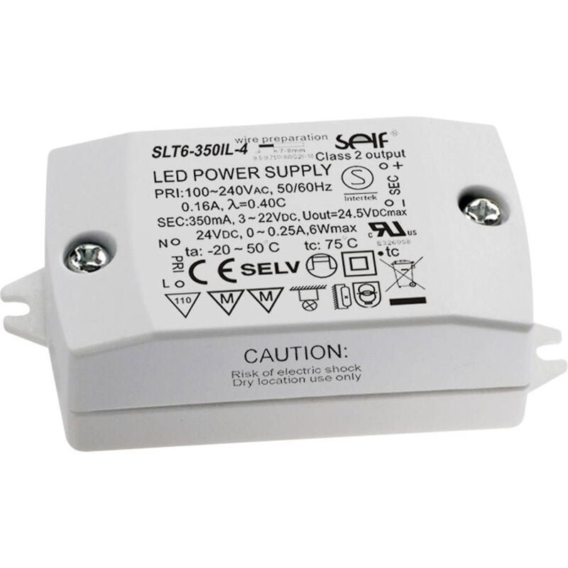 foto del prodotto self electronics slt6 350il 4 driver per led corrente costante 7.7 w 350 ma 3 22 v dc montaggio su superfici infiamma