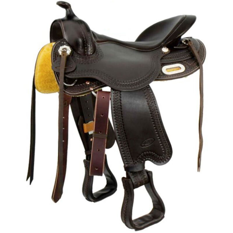 foto del prodotto sella western freemax treeless in cuoio ingrassato short back buffalo senza arcione: 16""