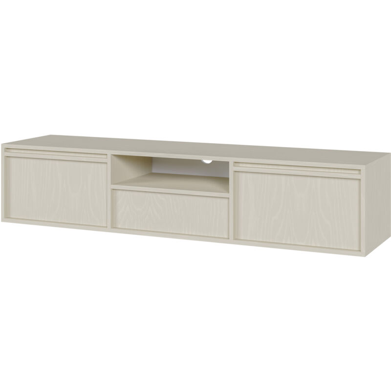foto del prodotto selsey - evo - mobile tv a due ante - 154 cm - con cassetto - sospeso - crema