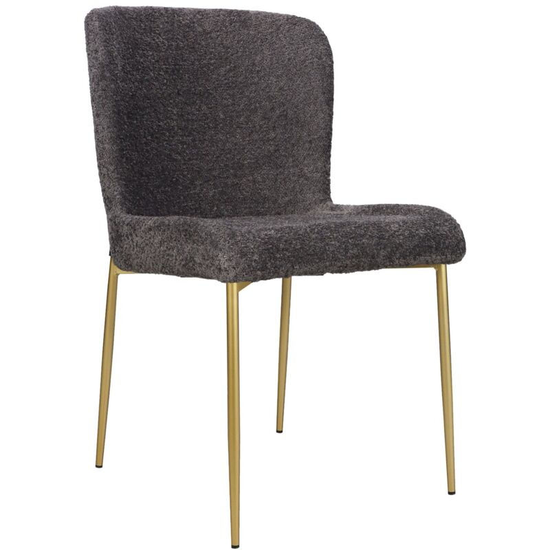 foto del prodotto selsey neul sedia imbottita gambe in metallo dorato grigio