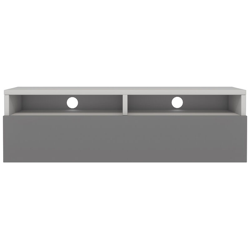 foto del prodotto selsey rednaw mobile tv 100 cm bianco opaco grigio lucido scandinavo moderno
