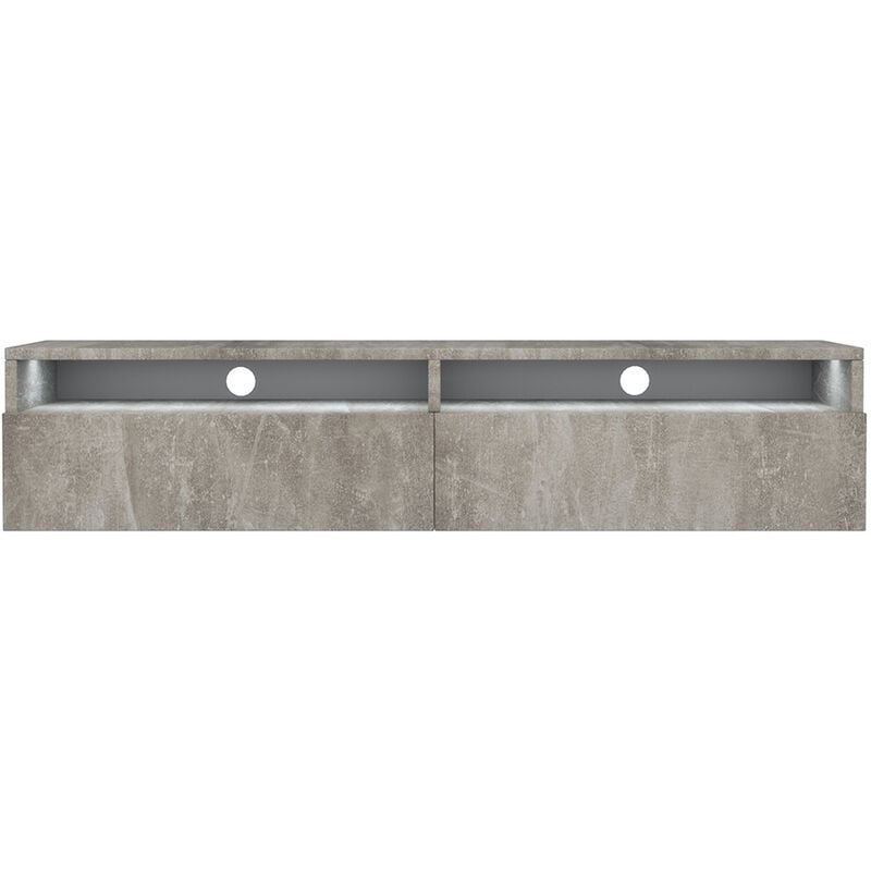 foto del prodotto selsey rednaw mobile tv 140 cm cemento con led scandinavo moderno