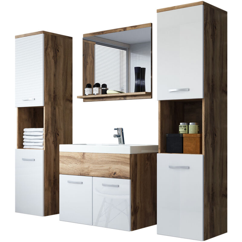 foto del prodotto selsey sillali set arredo bagno grande quercia wotan bianco lucido