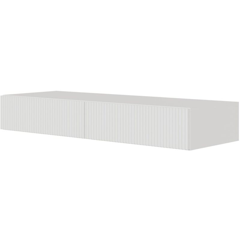 foto del prodotto selsey veldio consolle sospeso con 2 cassetti 110 cm bianco