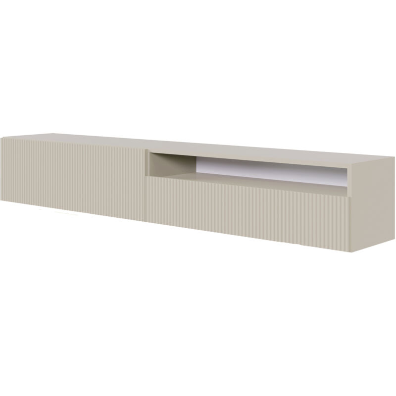 foto del prodotto selsey veldio mobile tv 175 cm sospeso con nicchia taupe grigio beige 