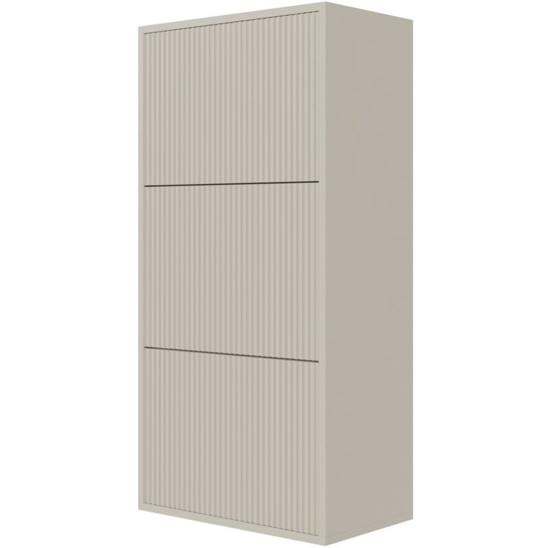foto del prodotto selsey veldio scarpiera a muro con 3 ante 50 cm greige
