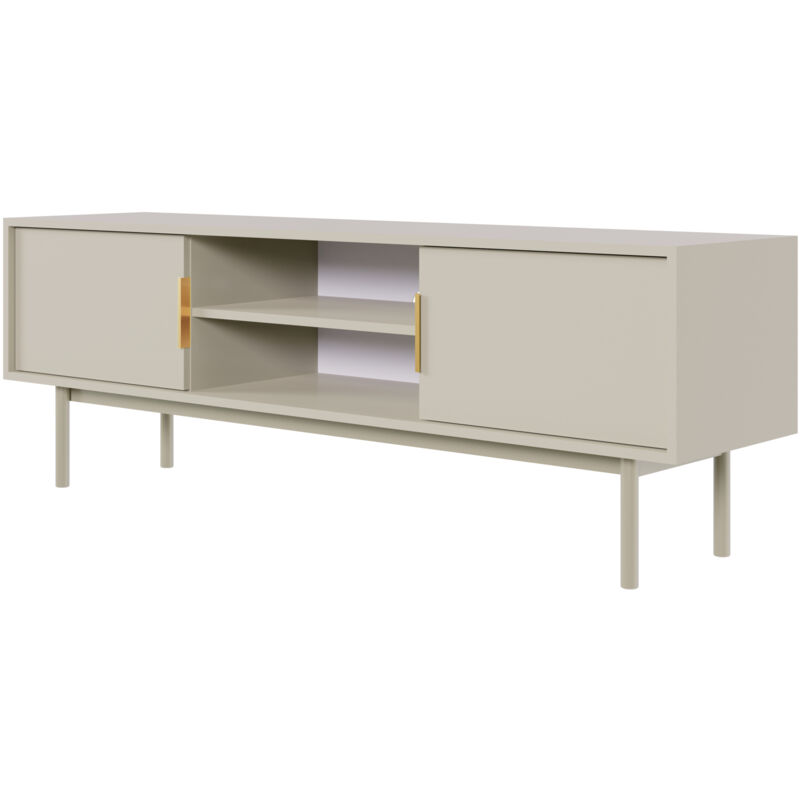 foto del prodotto selsey viviaro mobile tv 154 cm due ante con nicchie taupe grigio beige 