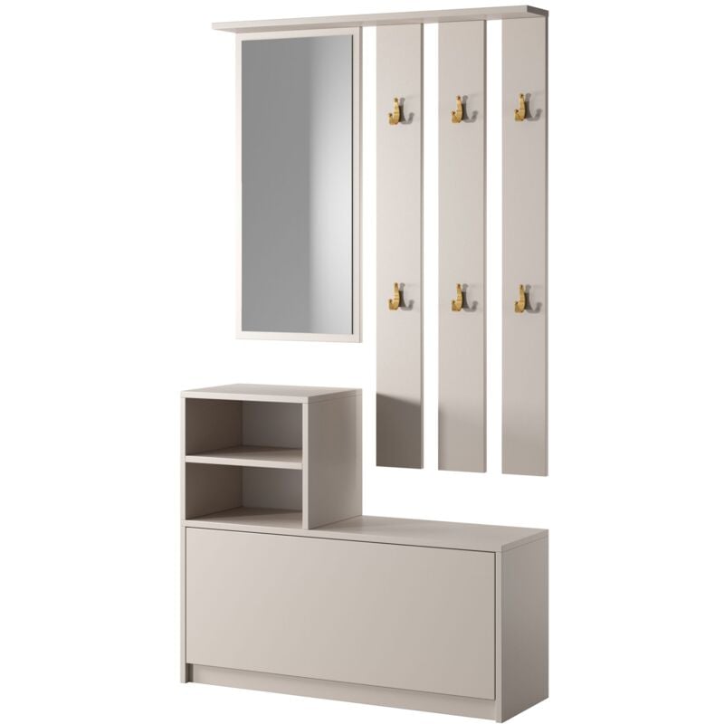 foto del prodotto selsey yesfir set da ingresso con specchio 85 cm cashmere