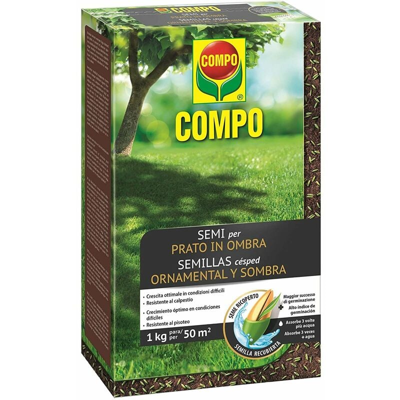 foto del prodotto seme prato in ombra tappeto erboso per zone ombreggiate da alberi e piante 5 kg