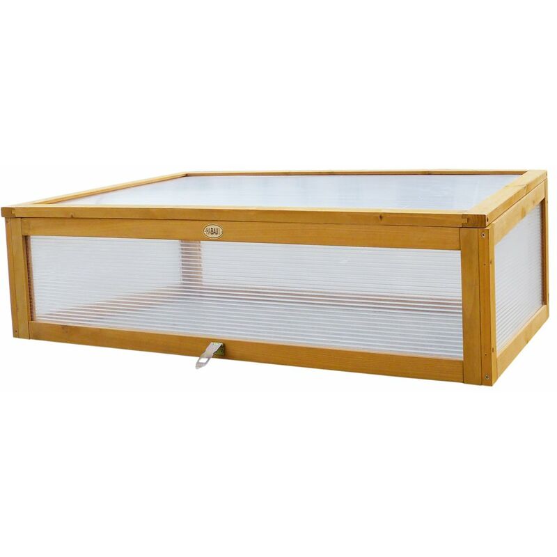 foto del prodotto semenzaio a letto caldo per aiuola rialzata, con struttura in legno di pino, 115 x 53 x 32 cm habau