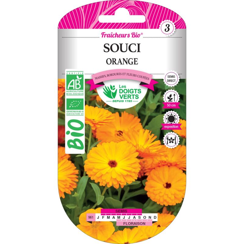 foto del prodotto semi di calendula arancione bio i dita verdi