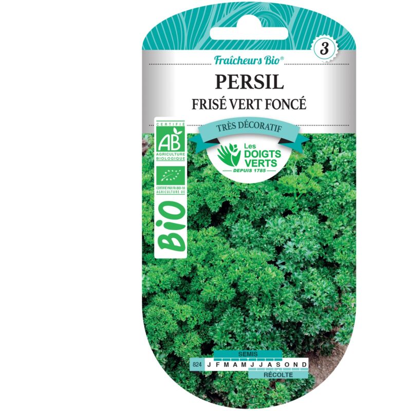 foto del prodotto semi di prezzemolo riccio verde scuro bio i dita verdi