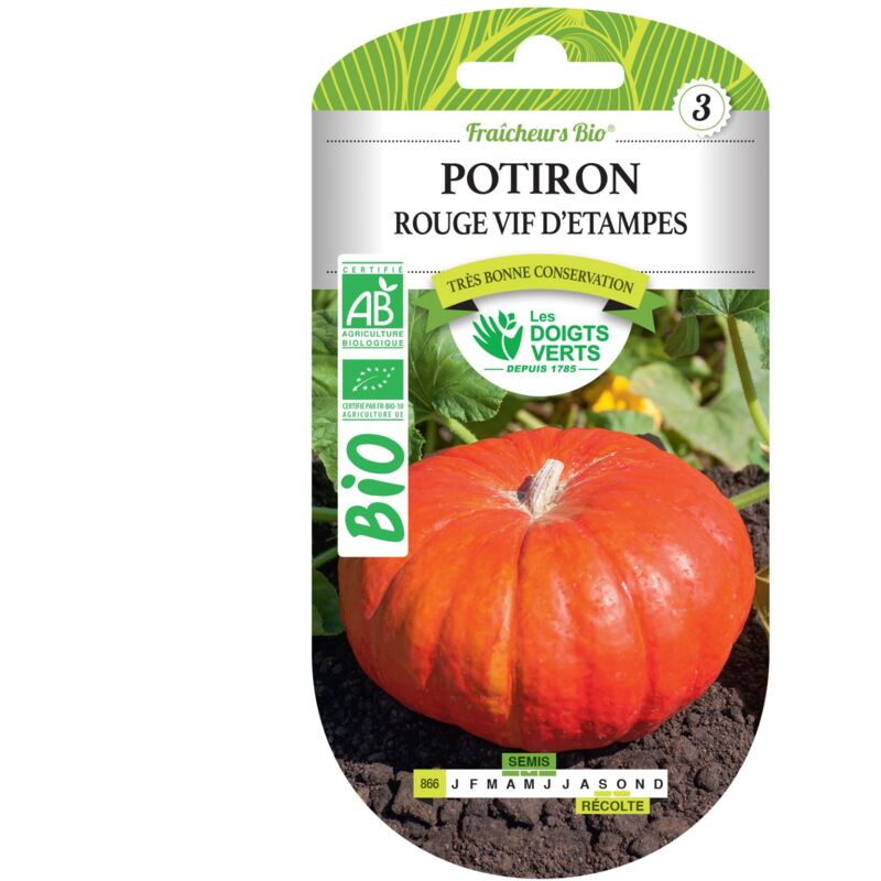 foto del prodotto semi di zucca rossa viva di tampes bio i dita verdi